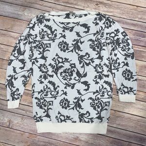 Loft cream and grey sweater size m